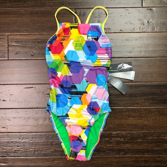 Speedo Poly Gone Mesh Back Endurance Swimsuit New - Picture 3 of 8